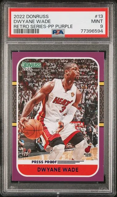 2022 Panini Donruss Dwyane Wade Retro Series Press Proof Purple #13 card image