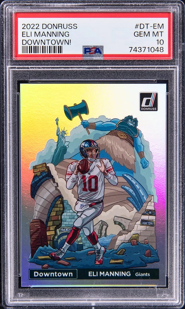 2022 Panini Donruss Eli Manning Downtown! #DT-EM card image