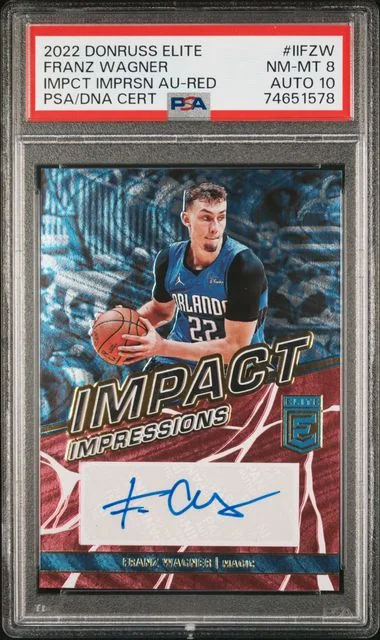 2022 Panini Donruss Elite Impact Impressions Autographs Red Iifzw Franz Wagner #no-number card image