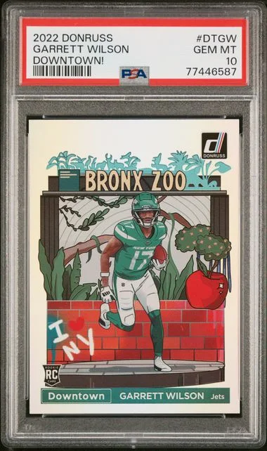 2022 Panini Donruss Garrett Wilson Downtown #DT-GW card image