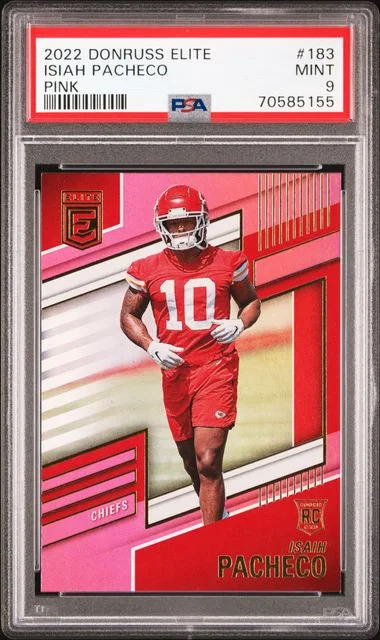 2022 Panini Donruss Isiah Pacheco Elite Status Explosion #183 card image