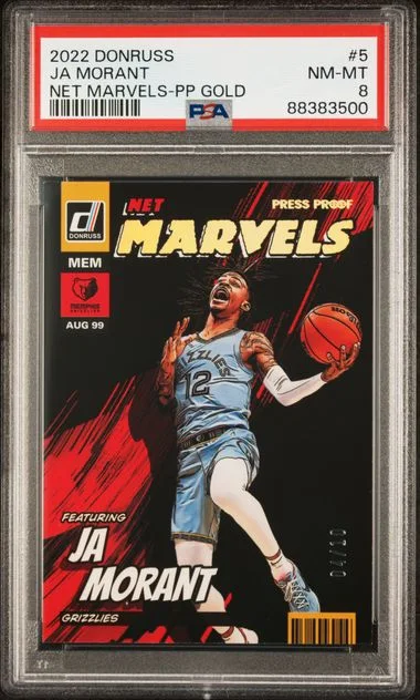 2022 Panini Donruss Ja Morant Net Marvels Press Proof Gold #5 card image