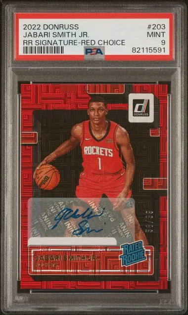 2022 Panini Donruss Jabari Smith Jr. Rated Signature-Red Choice #203 card image