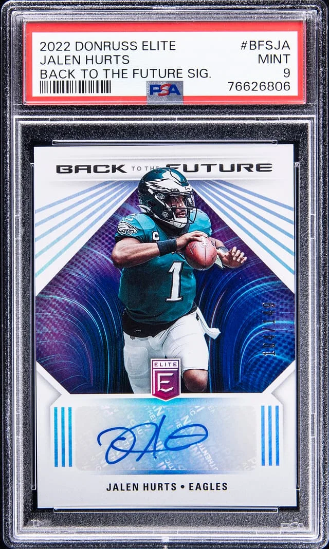 2022 Panini Donruss Jalen Hurts Elite Back to the Future Signatures #BFSJA card image