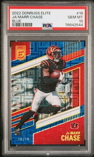 2022 Panini Donruss Ja’Marr Chase Elite Purple #16 card image