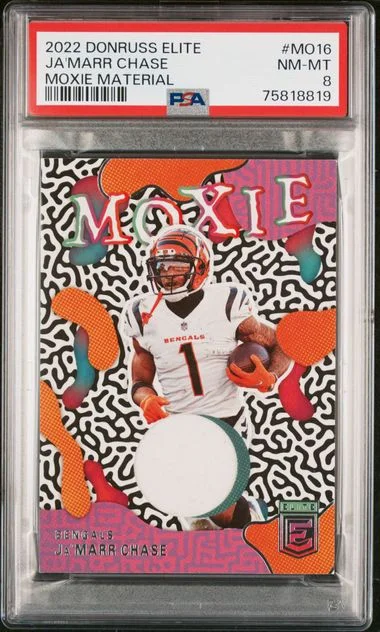 2022 Panini Donruss Ja'Marr Chase Elite Moxie Materials #MO16 card image