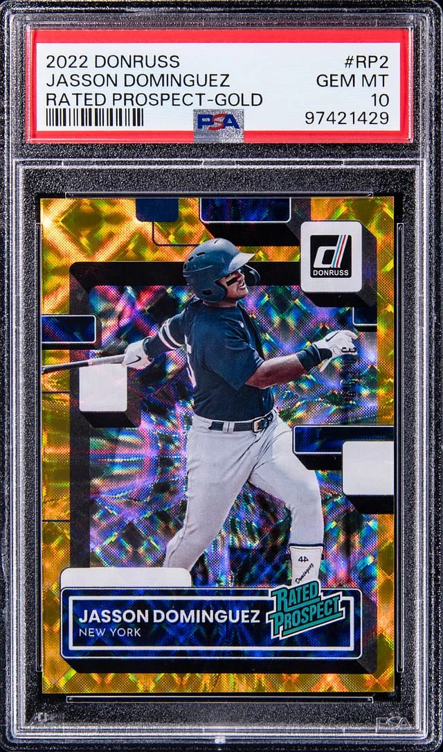 2022 Panini Donruss Jasson Dominguez Rated Prospect Blue #RP2 card image
