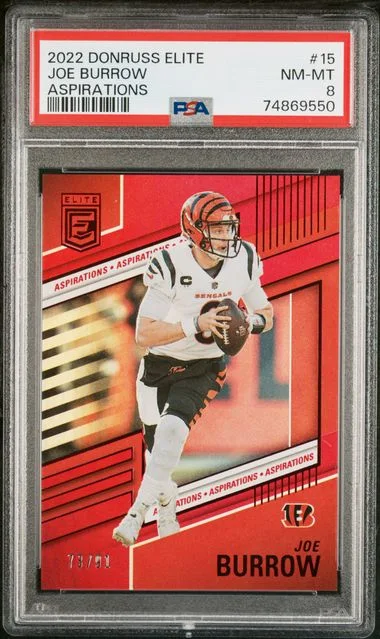 2022 Panini Donruss Joe Burrow Elite Yellow #15 card image