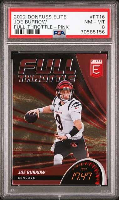 2022 Panini Donruss Joe Burrow Elite Full Throttle Pink #FT16 card image