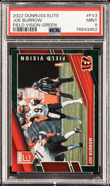 2022 Panini Donruss Joe Burrow Elite Field Vision Green #Fv3 card image
