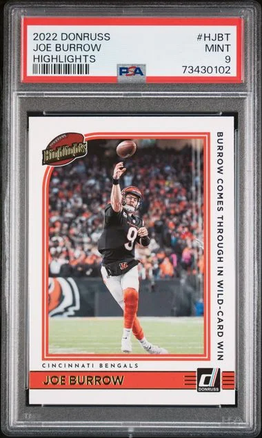 2022 Panini Donruss Joe Burrow Highlights #Hjbt card image