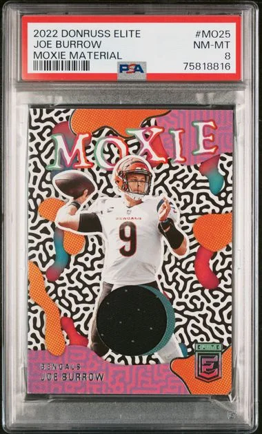 2022 Panini Donruss Joe Burrow Elite Moxie Materials #MO25 card image