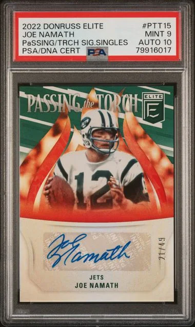 2022 Panini Donruss Joe Namath Elite Passing The Torch Signatures Singles #PTT15 card image