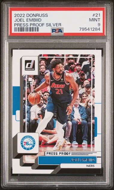 2022 Panini Donruss Joel Embiid Press Proof Silver #21 card image