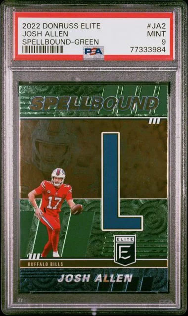 2022 Panini Donruss Josh Allen Elite Spellbound Green #JA2 card image