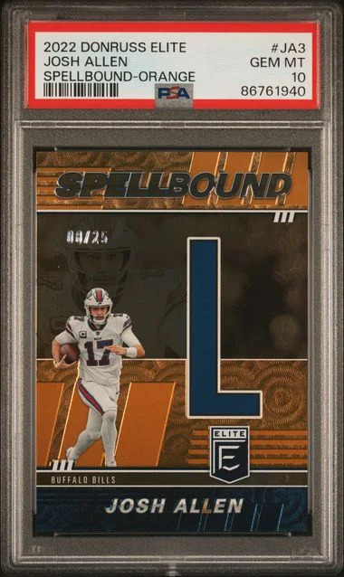 2022 Panini Donruss Josh Allen Elite Spellbound Orange #JA3 card image