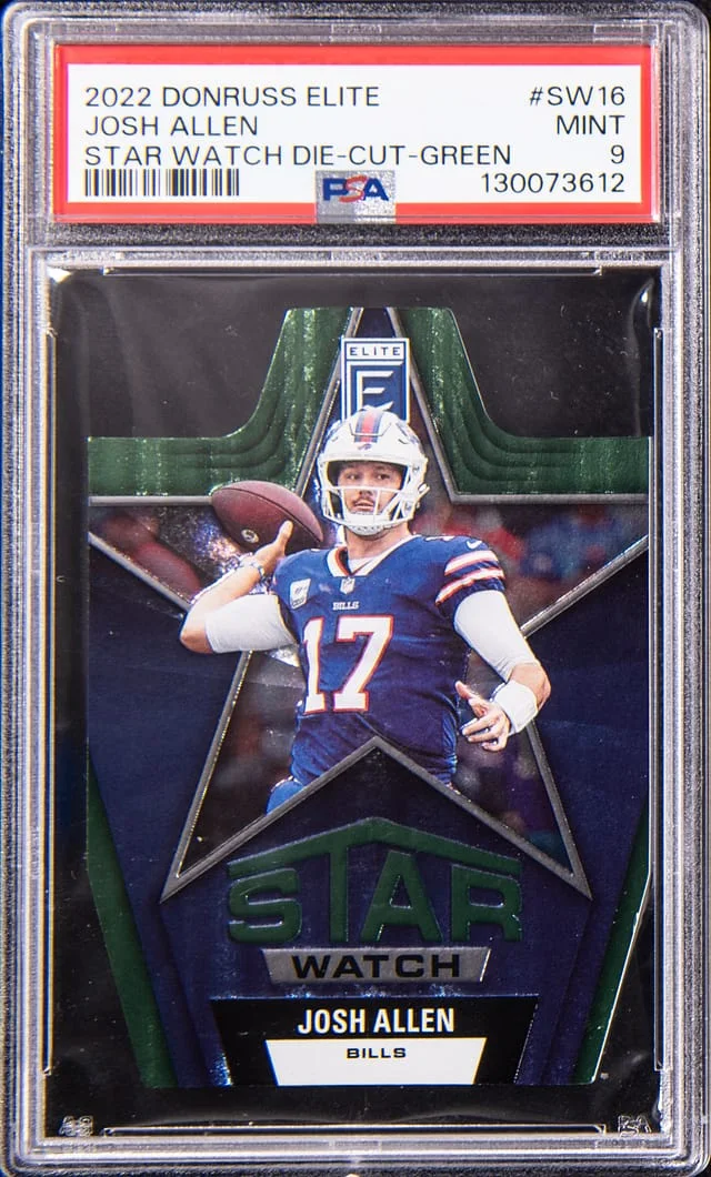 2022 Panini Donruss Josh Allen Elite Star Watch Die-Cut Green #SW-16 card image
