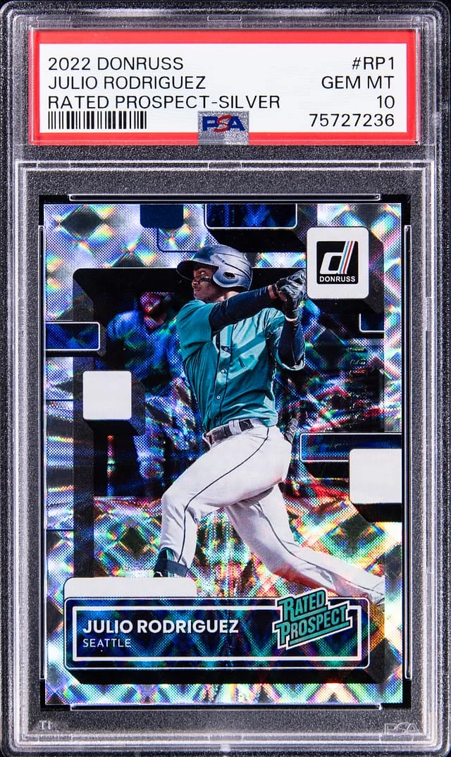 2022 Panini Donruss Julio Rodriguez Rated Prospect Silver #RP-1 card image