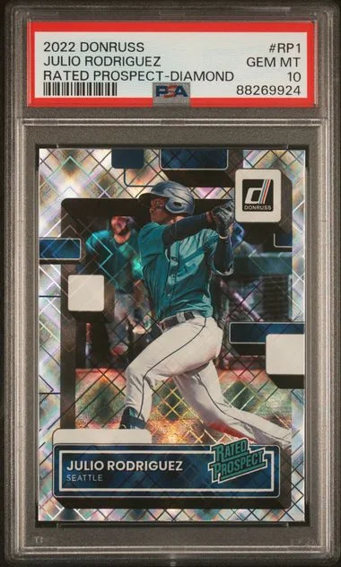 2022 Panini Donruss Julio Rodriguez Rated Prospect Diamond #RP1 card image