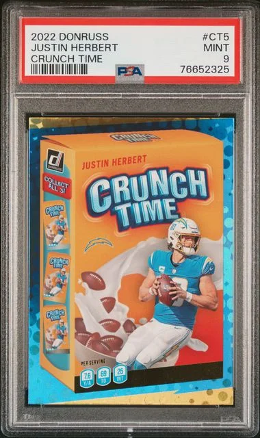 2022 Panini Donruss Justin Herbert Crunch Time #CT-5 card image