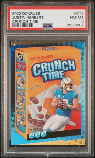 2022 Panini Donruss Justin Herbert Crunch Time #CT5 card image