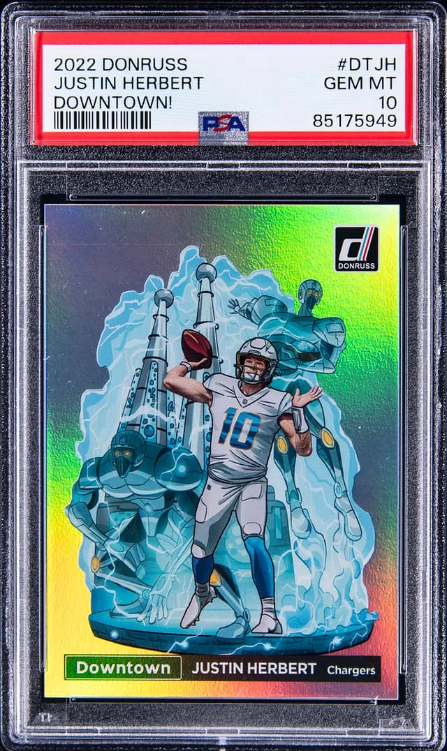 2022 Panini Donruss Justin Herbert Downtown #DT-JH card image