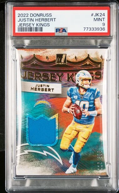 2022 Panini Donruss Justin Herbert Jersey Kings #JK24 card image