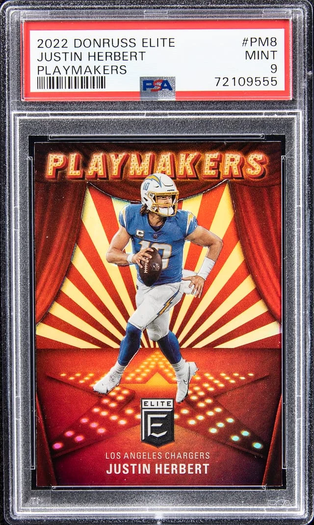 2022 Panini Donruss Justin Herbert Elite Playmakers #PM8 card image