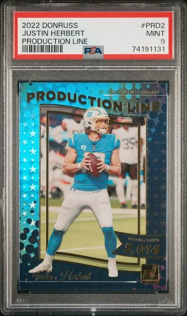 2022 Panini Donruss Justin Herbert Production Line #PRD-2 card image