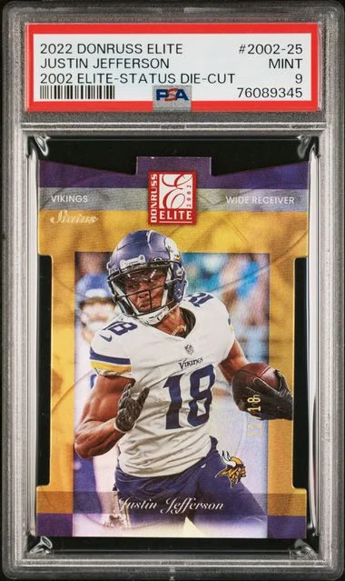 2022 Panini Donruss Justin Jefferson Elite 2002 Elite Status Die-Cut #2002-25 card image