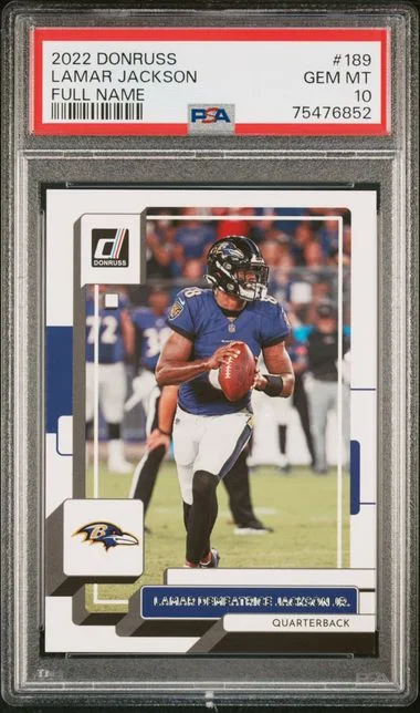 2022 Panini Donruss Lamar Jackson Full Name #189 card image