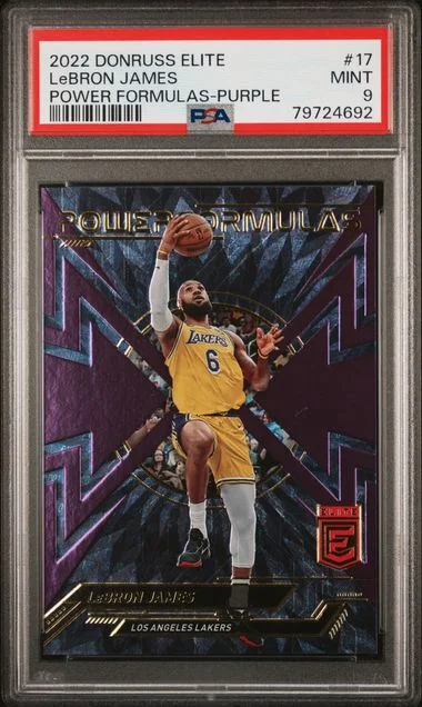 2022 Panini Donruss LeBron James Elite Power Formulas Purple #17 card image