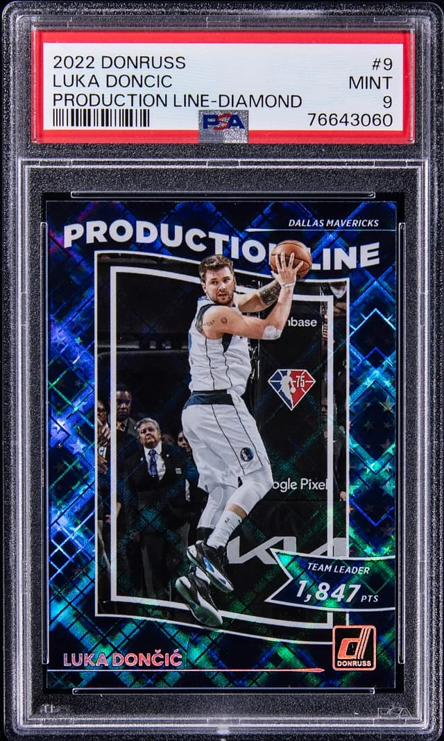 2022 Panini Donruss Luka Doncic Production Line Diamond #9 card image