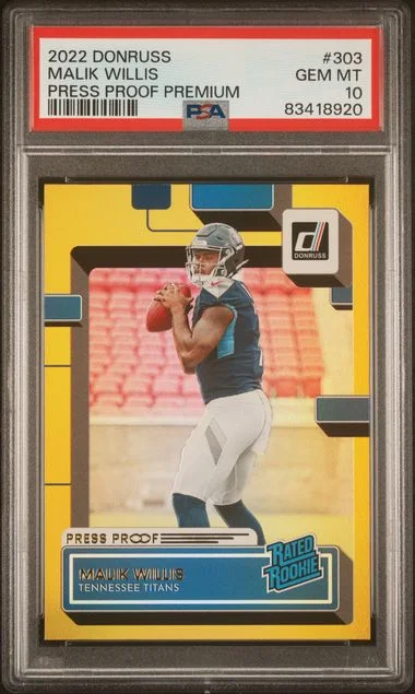 2022 Panini Donruss Malik Willis Press Proof Premium #303 card image