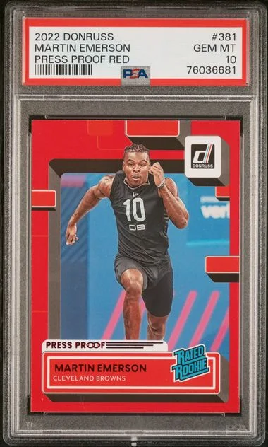 2022 Panini Donruss Martin Emerson Press Proof Red #381 card image