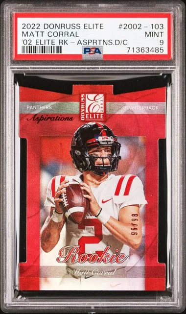 2022 Panini Donruss Matt Corral Elite 2002 Elite Aspirations Die-Cut #2002-103 card image
