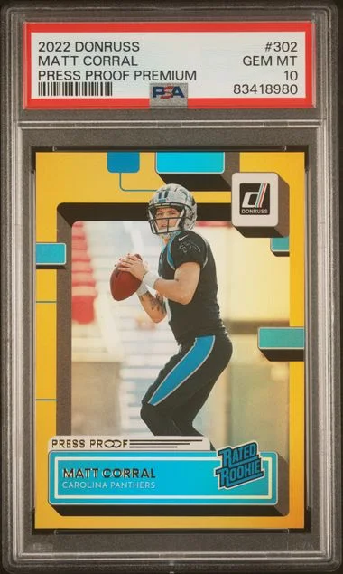 2022 Panini Donruss Matt Corral Press Proof Premium #302 card image