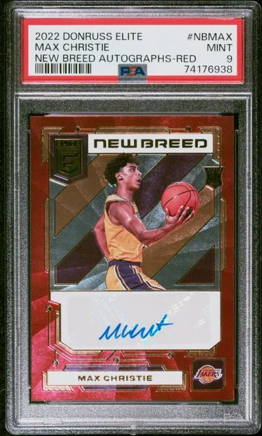 2022 Panini Donruss Max Christie Elite New Breed Autographs Red #NB-MAX card image