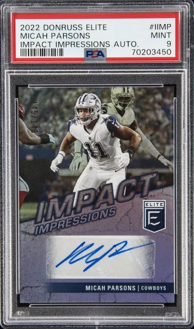 2022 Panini Donruss Micah Parsons Elite Impact Impressions Autographs #II-MP card image