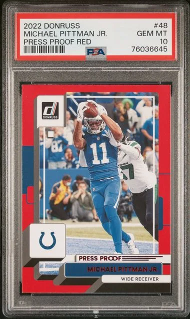 2022 Panini Donruss Michael Pittman Jr. Press Proof Red #48 card image