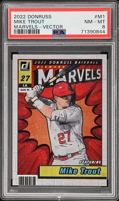 2022 Panini Donruss Mike Trout Marvels Vector #M-1 card image