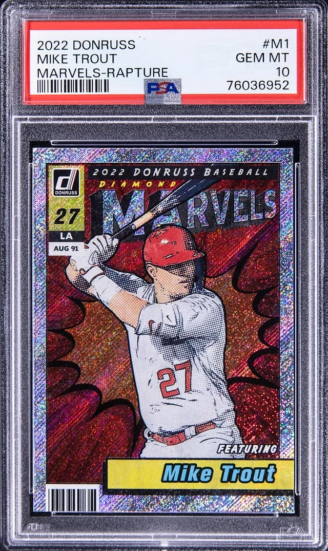 2022 Panini Donruss Mike Trout Marvels Rapture #M1 card image