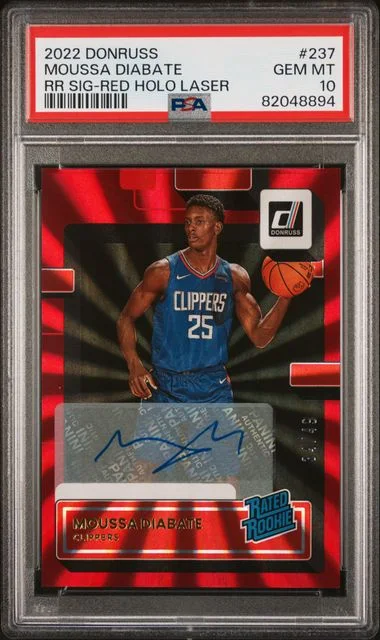 2022 Panini Donruss Moussa Diabate Rated Signature-Red Holo Laser #237 card image