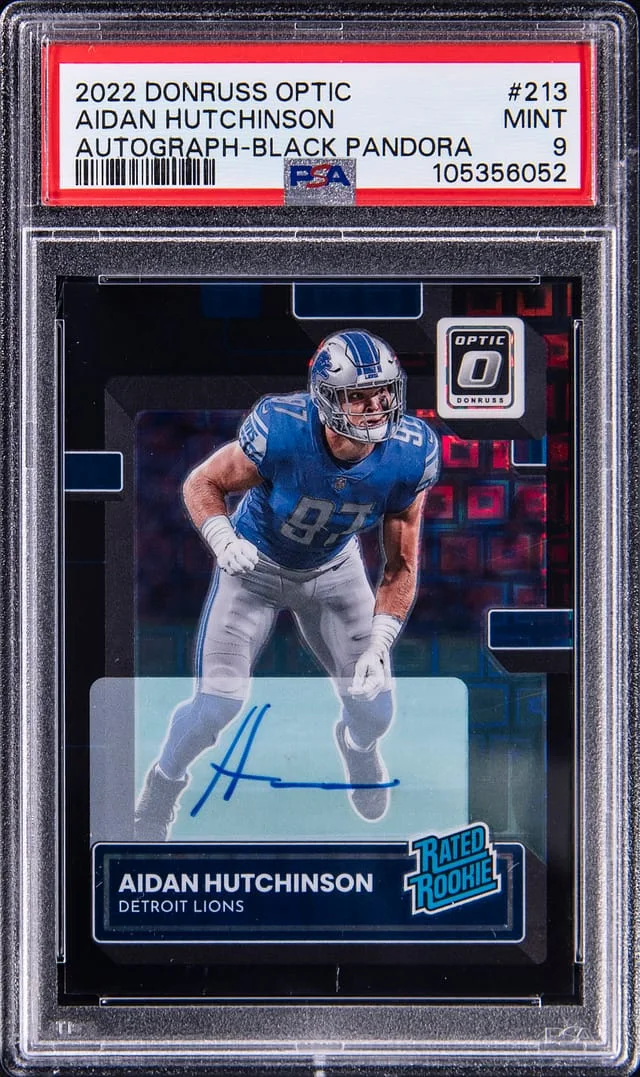 2022 Panini Donruss Optic Aidan Hutchinson Autograph Black Pandora #213 card image