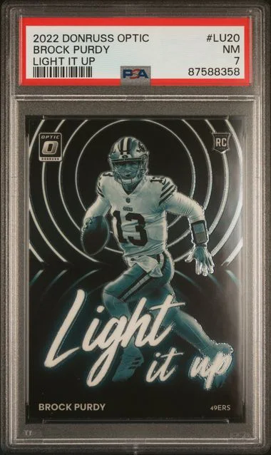 2022 Panini Donruss Optic Brock Purdy Light It Up #LU20 card image