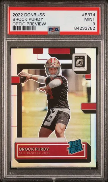 2022 Panini Donruss Optic Brock Purdy Preview-Gold Ice #P374 card image