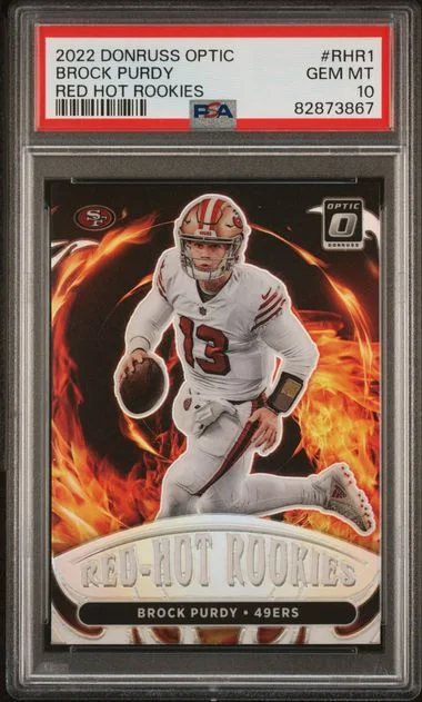 2022 Panini Donruss Optic Brock Purdy Red Hot Rookies #RHR1 card image