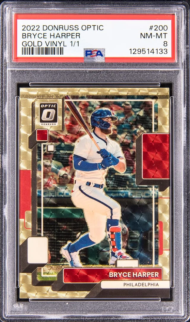 2022 Panini Donruss Optic Bryce Harper Gold Vinyl #200 card image