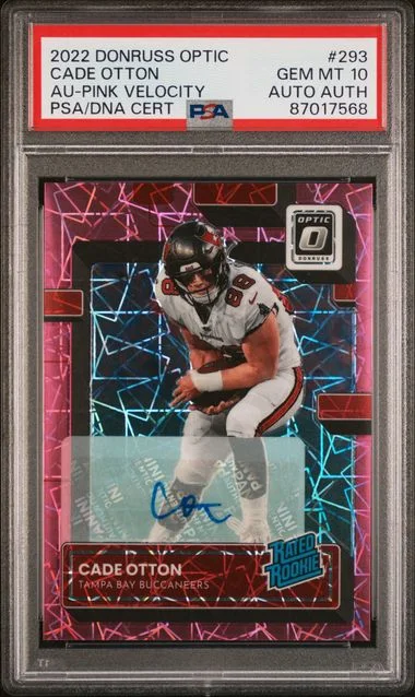 2022 Panini Donruss Optic Cade Otton Autograph-Pink Velocity Rated #293 card image