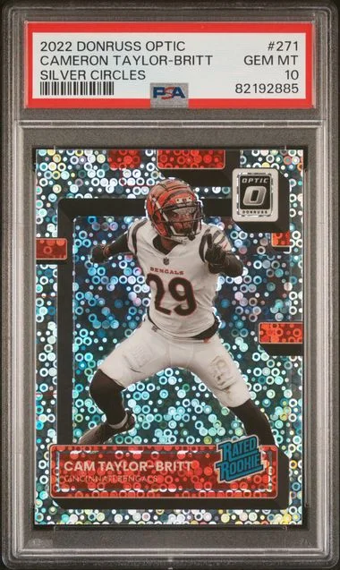 2022 Panini Donruss Optic Cameron Taylor-Britt Silver Circles #271 card image